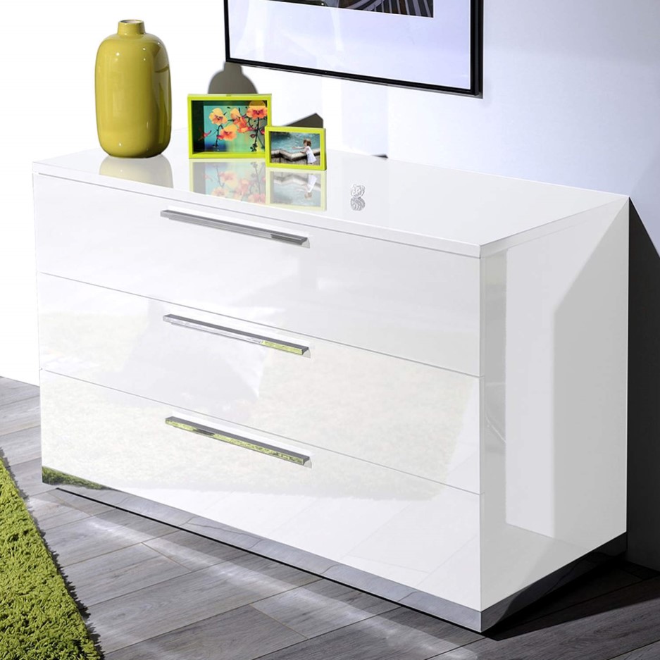 Sciae Sunrise 36 Chest of Drawers in White High Gloss Furniture123